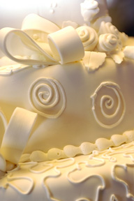 wedding cake with fondant icing