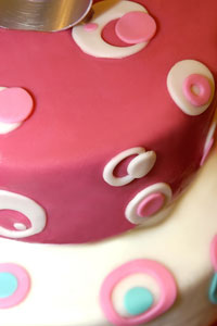 round cake with rolled fondant icing