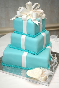 stacked cake with rolled fondant icing